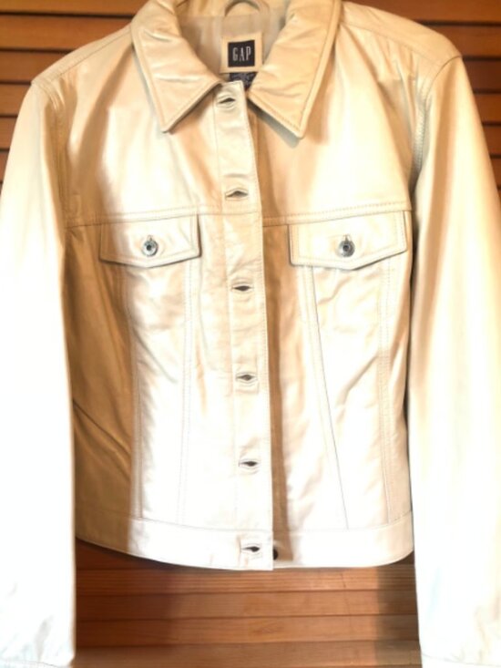 GAP Jackets & Blazers - Vintage Y2K Gap Cream Leather Jacket